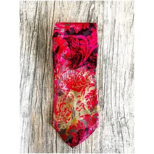 J. Blades & Co. 100% Silk Tie Made By Hand USA Asian Inspired Design Red Multi